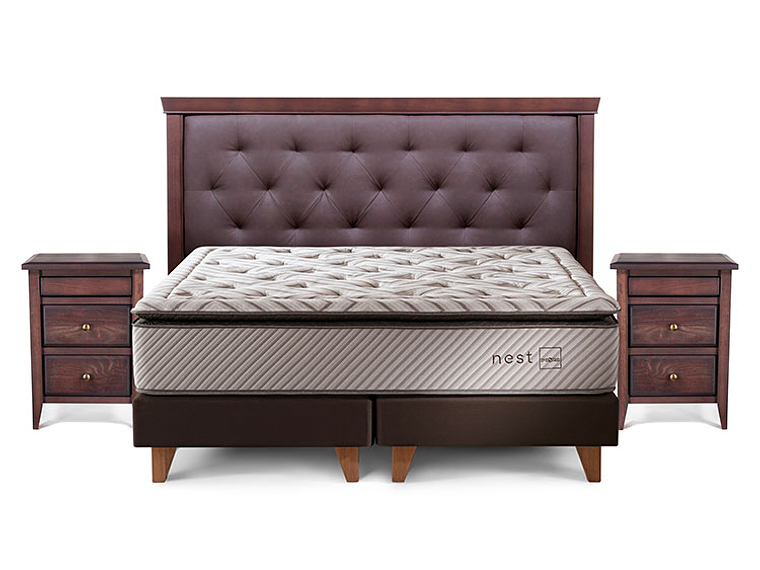 JUEGO DE DORMITORIO ROSEN CAMA EUROPEA NEST 2 PLAZAS + MADERAS BRERA 1