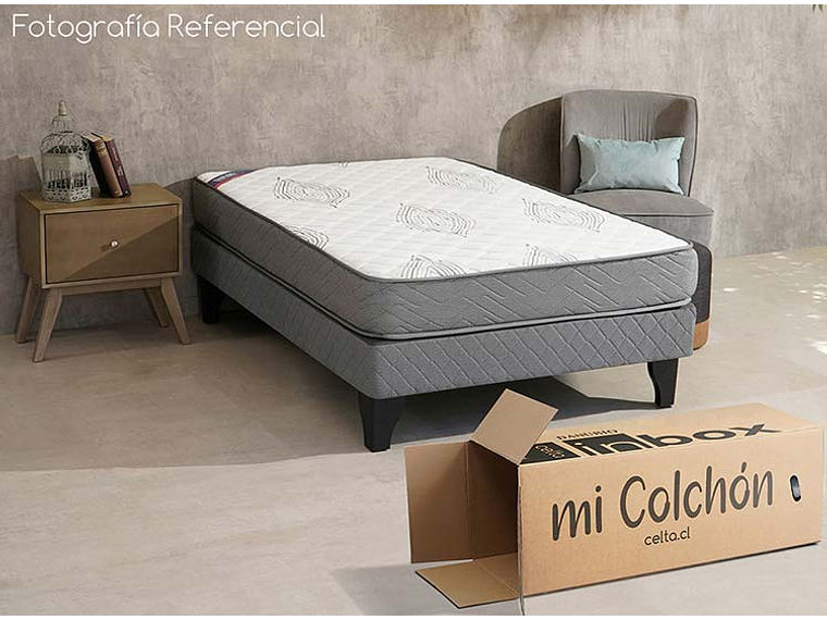 CAMA BOX CELTA COMPRIMIDO IBERICO DANUBIO 1 PLAZA 6