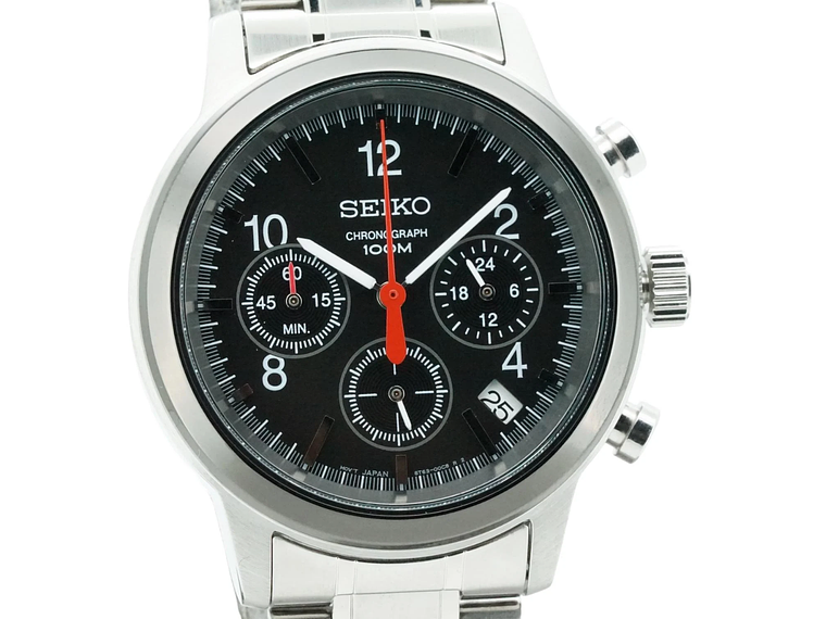 RELOJ DE PULSERA SEIKO SSB011 CRONOGRAFO ESFERA NEGRA 100M 1
