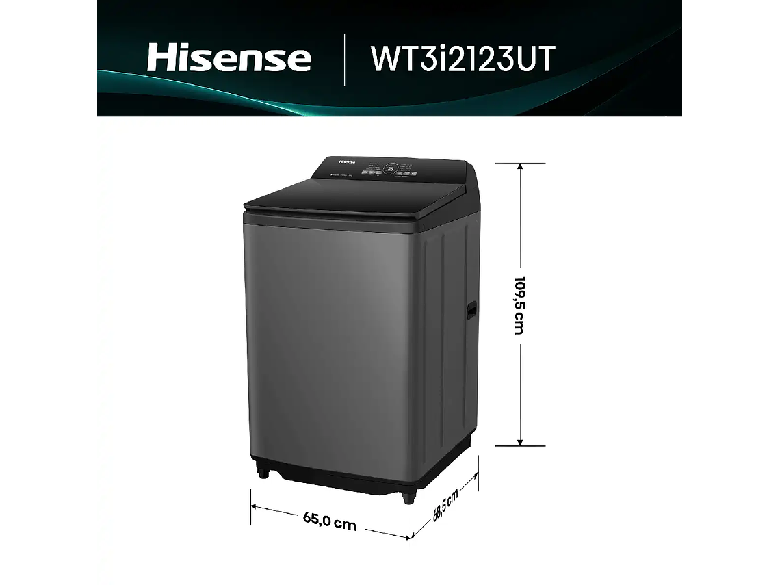 LAVADORA CARGA SUPERIOR HISENSE WT3I2123UT 21KG GRIS 2
