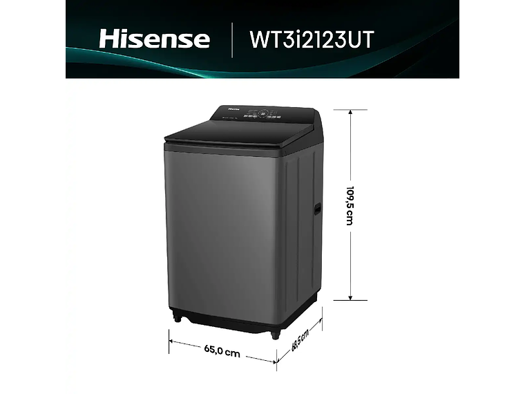 LAVADORA CARGA SUPERIOR HISENSE WT3I2123UT 21KG GRIS 2