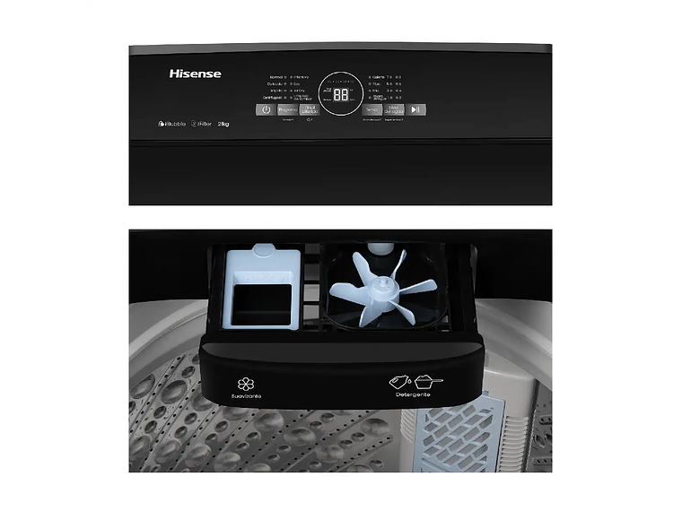LAVADORA CARGA SUPERIOR HISENSE WT3I2123UT 21KG GRIS 10