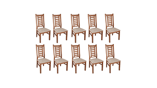 SILLAS ARTHOME PASCAL MADERA PACK 10 MIEL TAPIZ CAFÉ JASPEADO