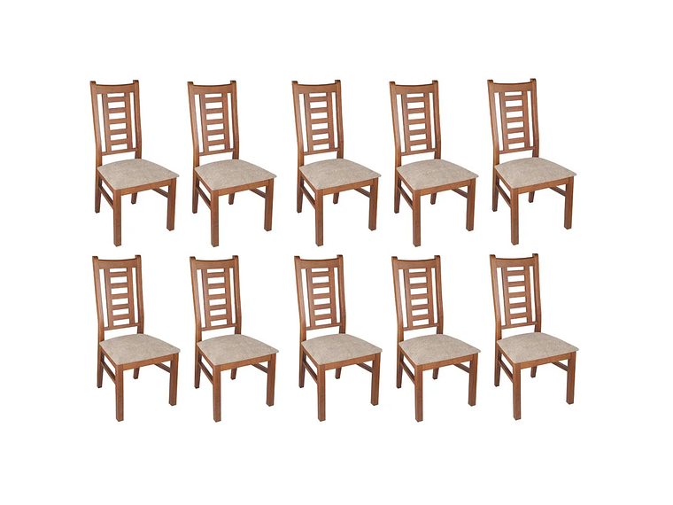 SILLAS ARTHOME PASCAL MADERA PACK 10 MIEL TAPIZ CAFÉ JASPEADO 1