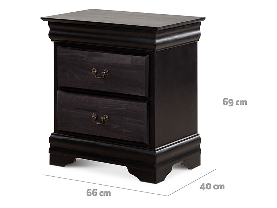 VELADOR CIC MIRO MADERA 2 CAJONES NEGRO 3