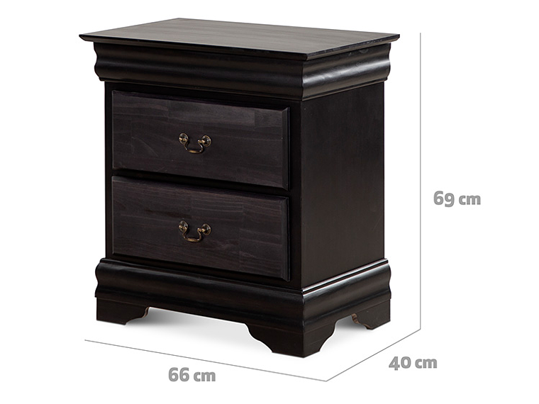 VELADOR CIC MIRO MADERA 2 CAJONES NEGRO 3