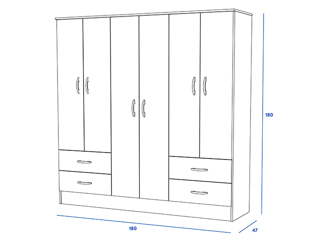 CLOSET CIC MAIPO OLMO BLANCO 6P 4C 3