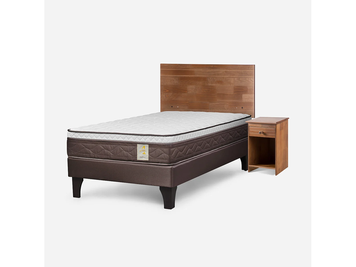CAMA EUROPEA NEW STYLE 4 PLUS 1 PLAZA + MUEBLES TABOR CAFÉ 2