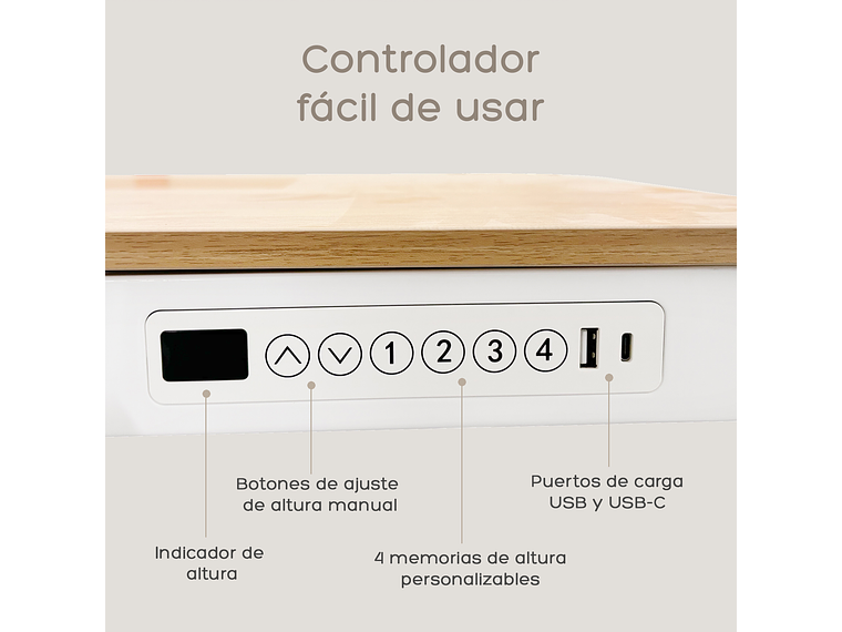 ESCRITORIO RELAN ELÉCTRICO OAK PRO TOP LIVING STANDING DESK 2