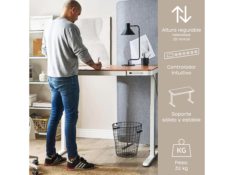 ESCRITORIO RELAN ELÉCTRICO OAK PRO TOP LIVING STANDING DESK 3