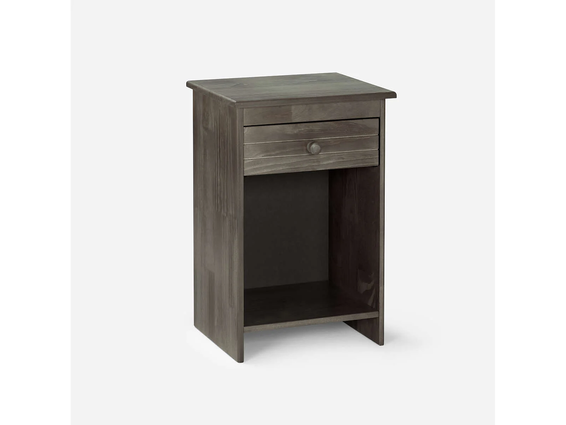 CAMA PRATTA 2 PLAZAS PATA MADERA BD + MUEBLES TABOR GRAFITO 5