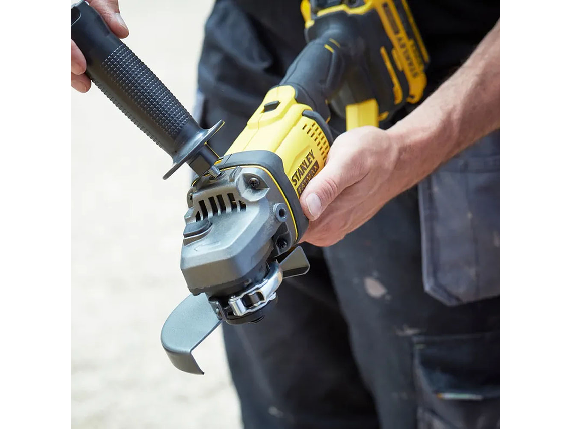 ESMERIL ANGULAR STANLEY INAL. 20V + 2 BAT 4AH + CARG. 2