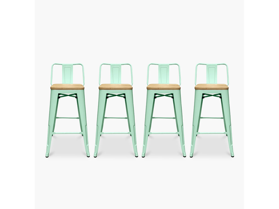 PACK 4 TOLIX TABURETES C/RESP 66 MADERA MENTA FORM 1