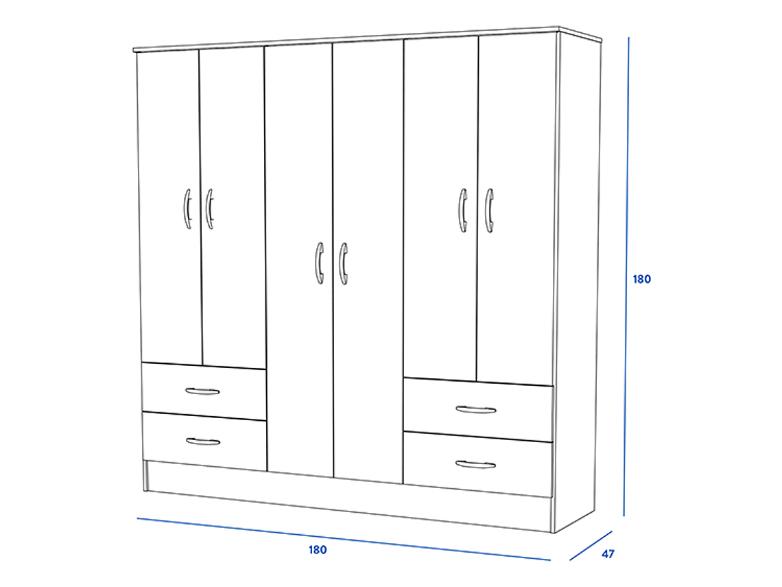 CLOSET CIC MAIPO BLANCO 6P 4C 4