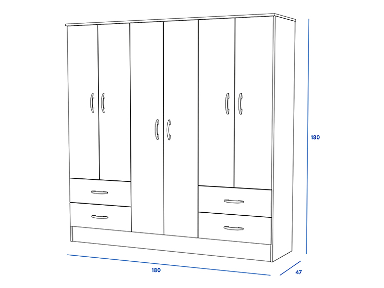 CLOSET CIC MAIPO BLANCO 6P 4C 4