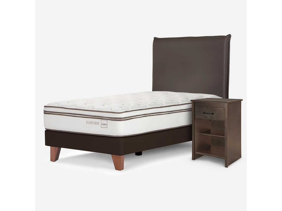 CAMA EUROPEA ROSEN CLASSIQUE+ 1 PLAZA + MUEBLES MAURICE 5