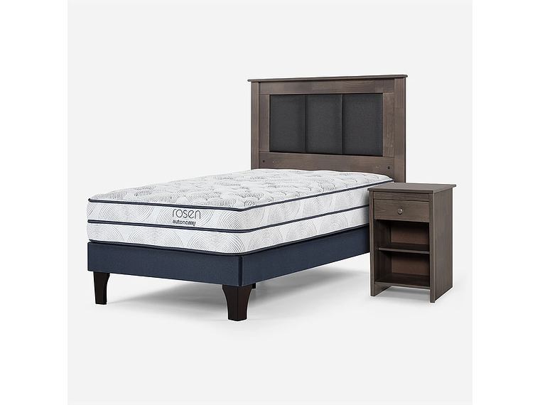 CAMA AUTONOMY SKY 1,5 PLAZAS + RESPALDO RACHEL Y VELADOR FERRARA 2