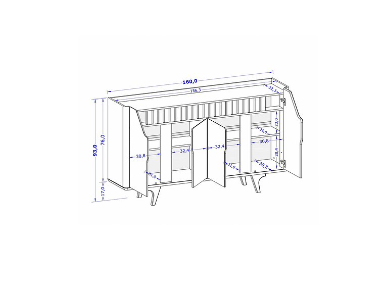 APARADOR BUFFET TAMISA BLANCO INVIERNO NATURAL 3