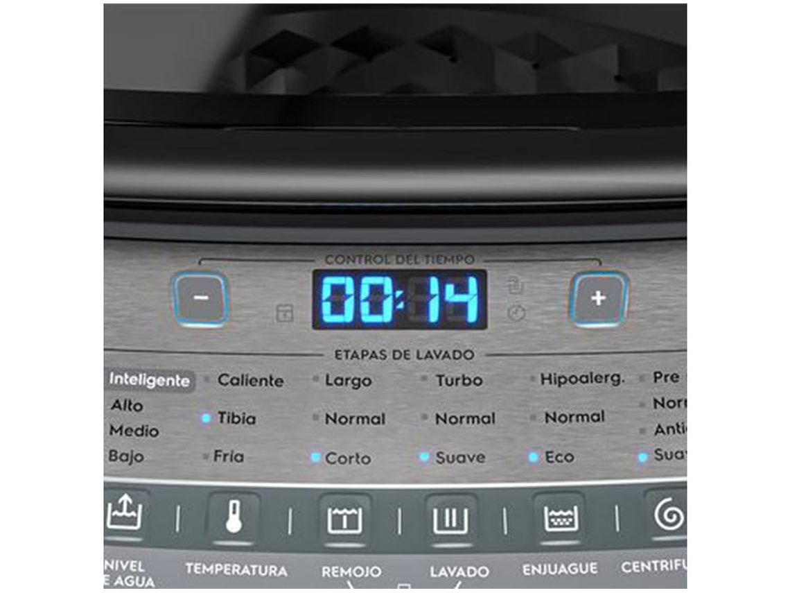 LAVADORA CARGA SUPERIOR FENSA PREMIUM CARE 18 SZ 18KG PLATA 8