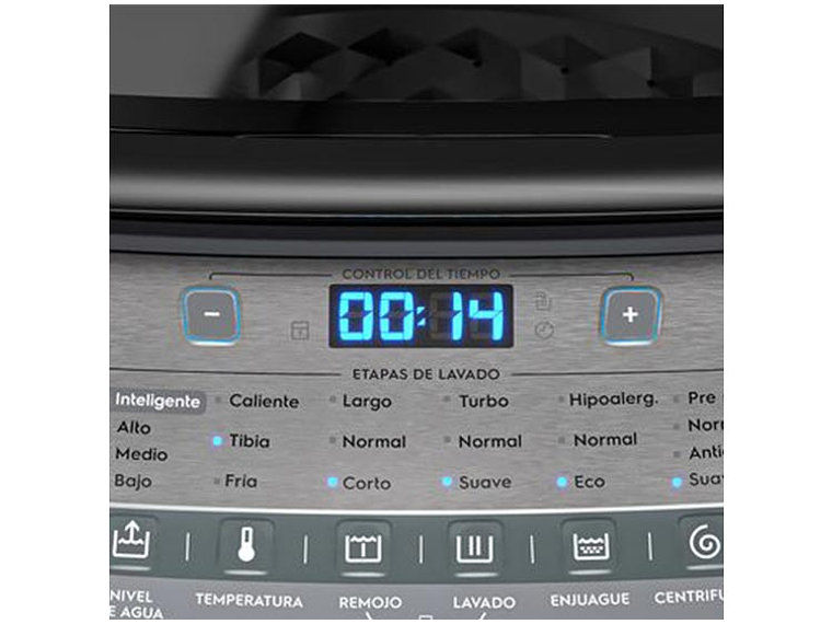 LAVADORA CARGA SUPERIOR FENSA PREMIUM CARE 18 SZ 18KG PLATA 8