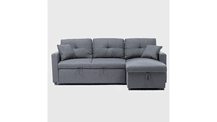 SOFÁ DANIELS KMB1002GY LIBRE DISPOSICIÓN 3 CUERPOS GRIS CAMA 2 PLAZAS MODERNO