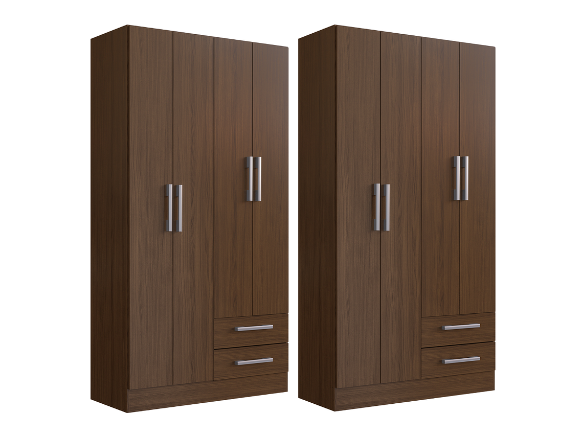 COMBO CLOSET 4 PUERTAS + CLOSET 4 PUERTAS CACAO B4242 1