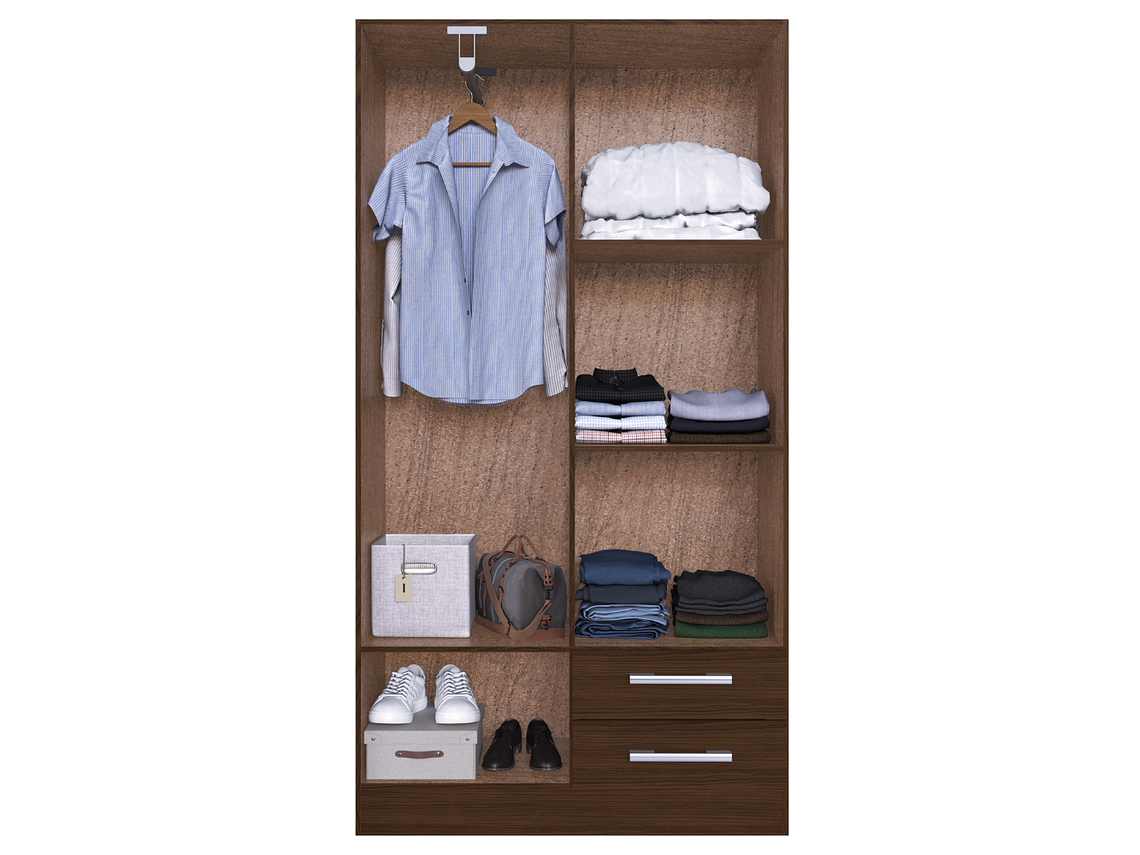 COMBO CLOSET 4 PUERTAS + CLOSET 4 PUERTAS CACAO B4242 2