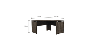 ESCRITORIO FM-004N - NEGRO Y CAFÉ OSCURO