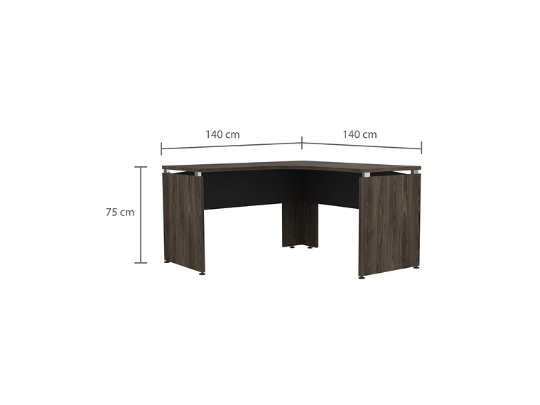 ESCRITORIO FM-004N - NEGRO Y CAFÉ OSCURO 1