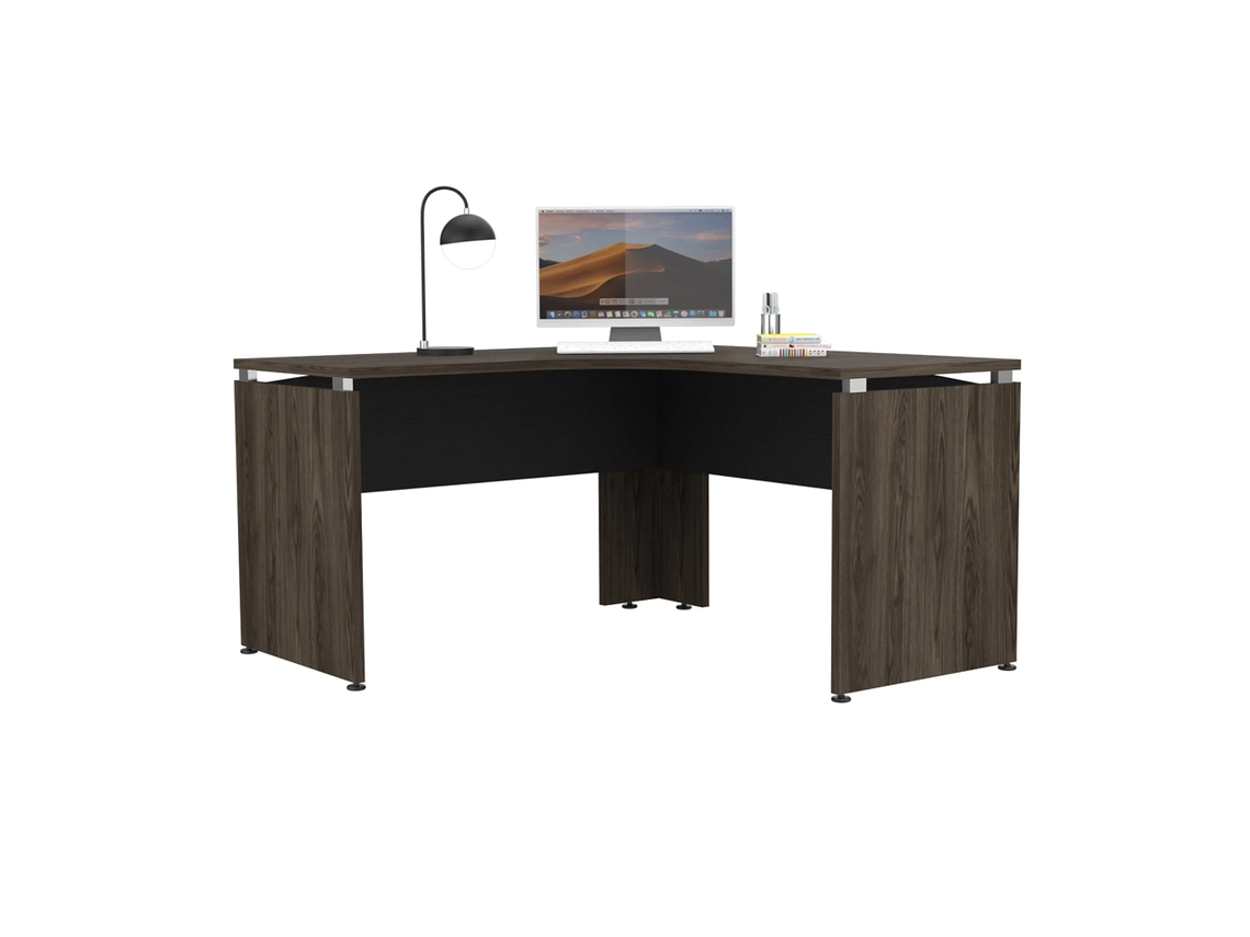 ESCRITORIO FM-004N - NEGRO Y CAFÉ OSCURO 7