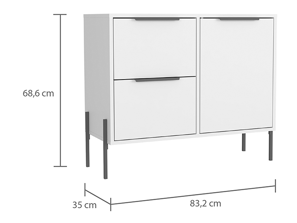 BUFFET TUHOME COLLECTION 1 PUERTA 2 CAJONES BLANCO 4