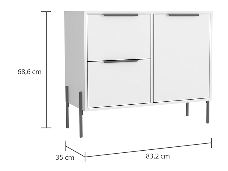 BUFFET TUHOME COLLECTION 1 PUERTA 2 CAJONES BLANCO 4