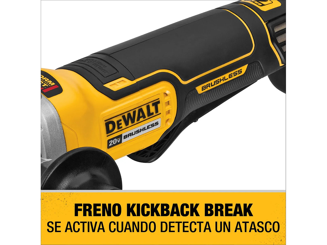 ESMERIL DE CABEZA PLANA DEWALT 5 20 V SIN BATERÍA DCG413FB 4