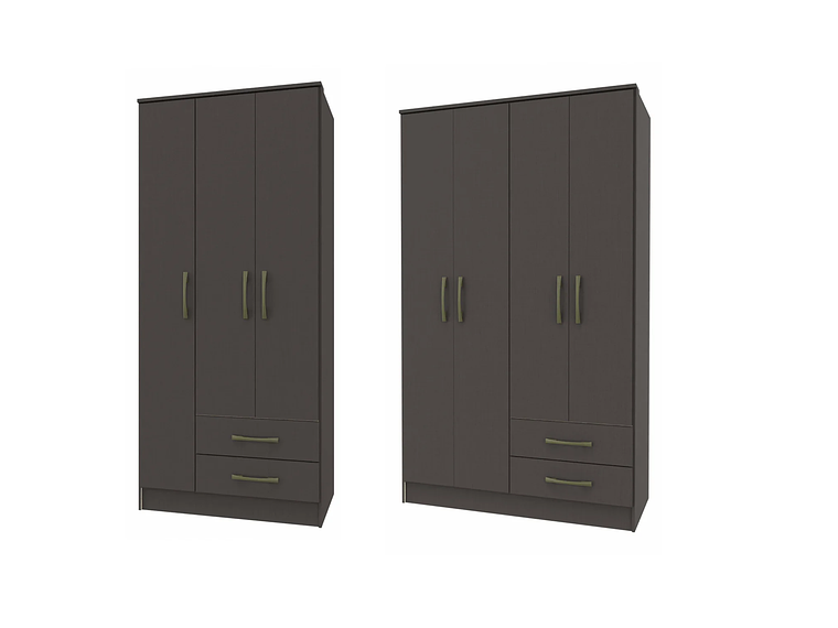 COMBO CLOSET VEKKA HOME PEQUIM 3 PUERTAS 2 CAJONES + CLOSET 4 PUERTAS 2 CAJONES GRAFITO 1