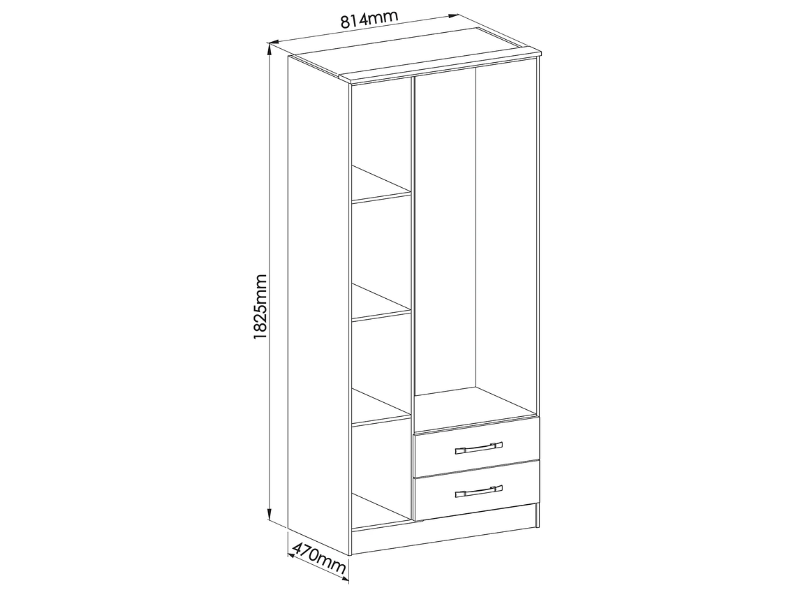 COMBO CLOSET VEKKA HOME PEQUIM 3 PUERTAS 2 CAJONES + CLOSET 4 PUERTAS 2 CAJONES GRAFITO 2