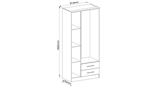 COMBO CLOSET VEKKA HOME PEQUIM 3 PUERTAS 2 CAJONES + CLOSET 4 PUERTAS 2 CAJONES GRAFITO