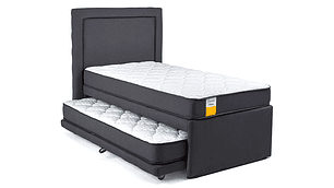 SET CAMA NIDO DRIMKIP FUNCIONAL 1 PLAZA GRIS + RESPALDO