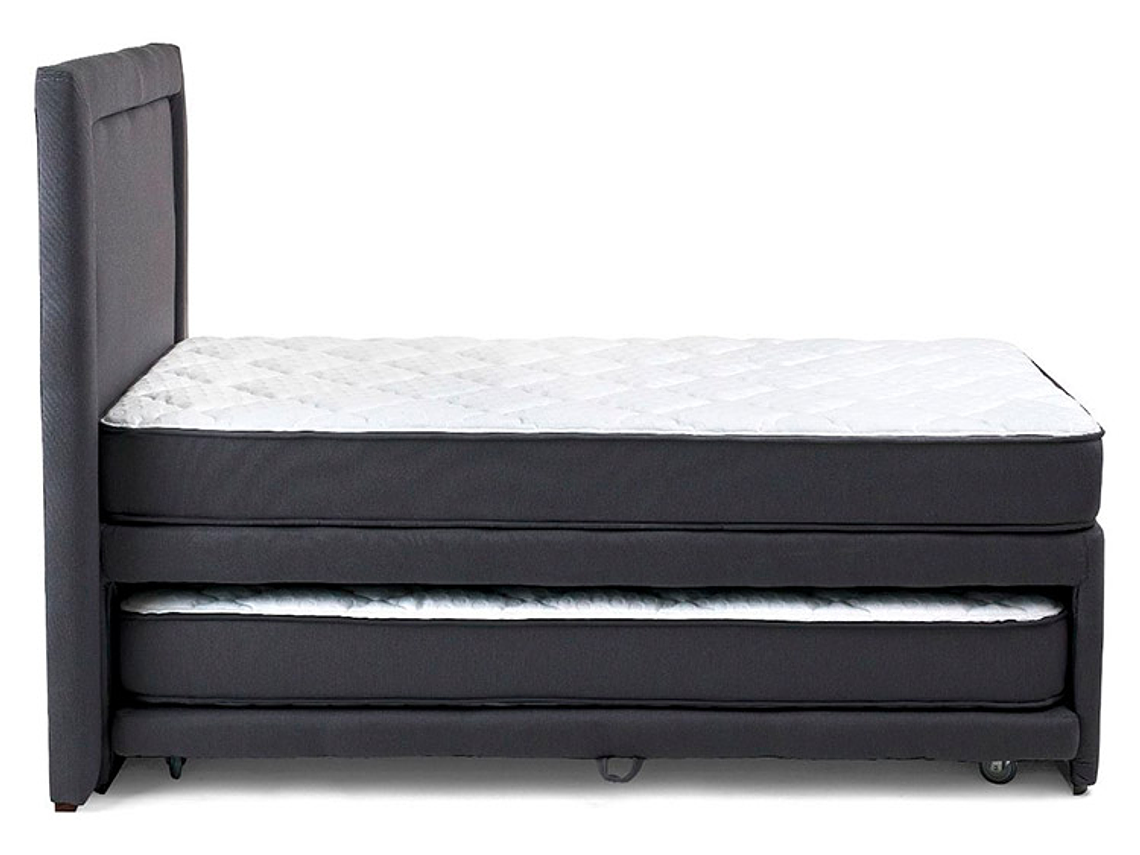 SET CAMA NIDO DRIMKIP FUNCIONAL 1 PLAZA GRIS + RESPALDO 2