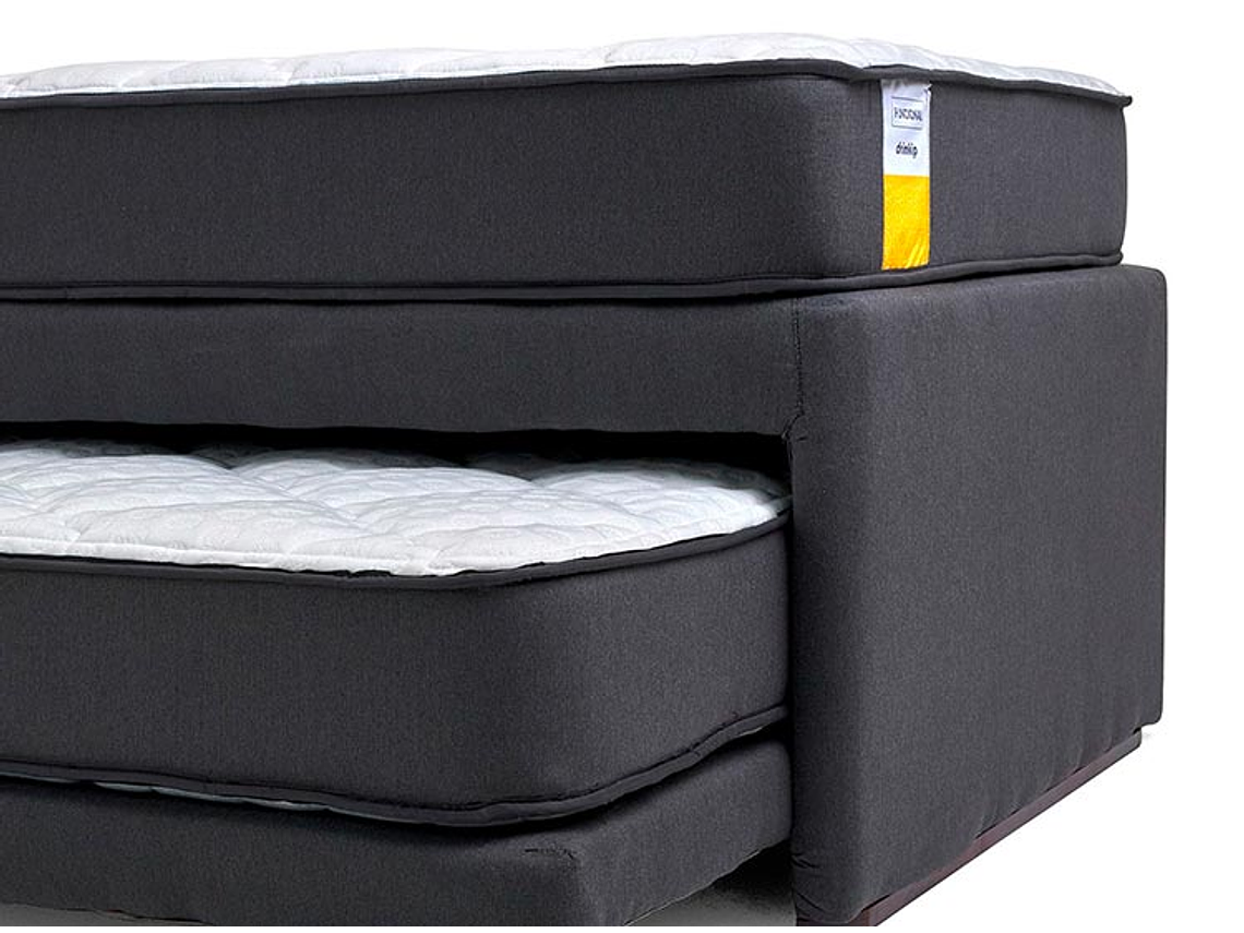 SET CAMA NIDO DRIMKIP FUNCIONAL 1 PLAZA GRIS + RESPALDO 4