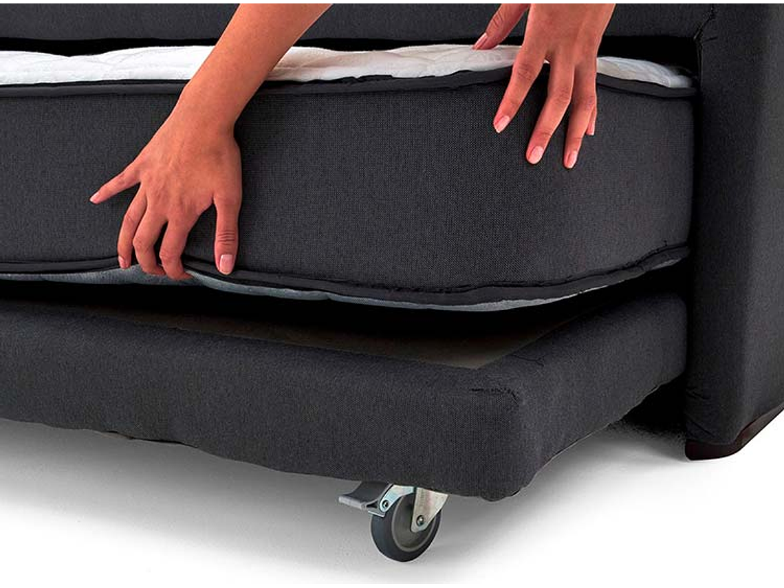 SET CAMA NIDO DRIMKIP FUNCIONAL 1 PLAZA GRIS + RESPALDO 5