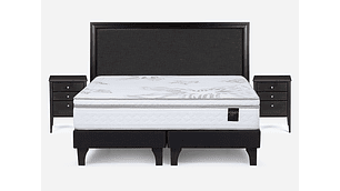 JUEGO DE DORMITORIO ROSEN CAMA EUROPEA ART 4 BD 2 PLAZAS + SET NOLITA GRAFITO