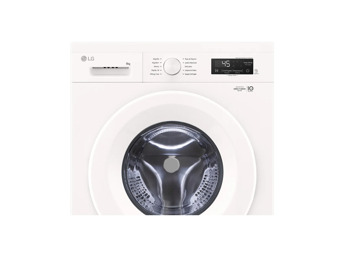 LAVADORA CARGA FRONTAL LG WM9GWVFS6 9KG BLANCO 3