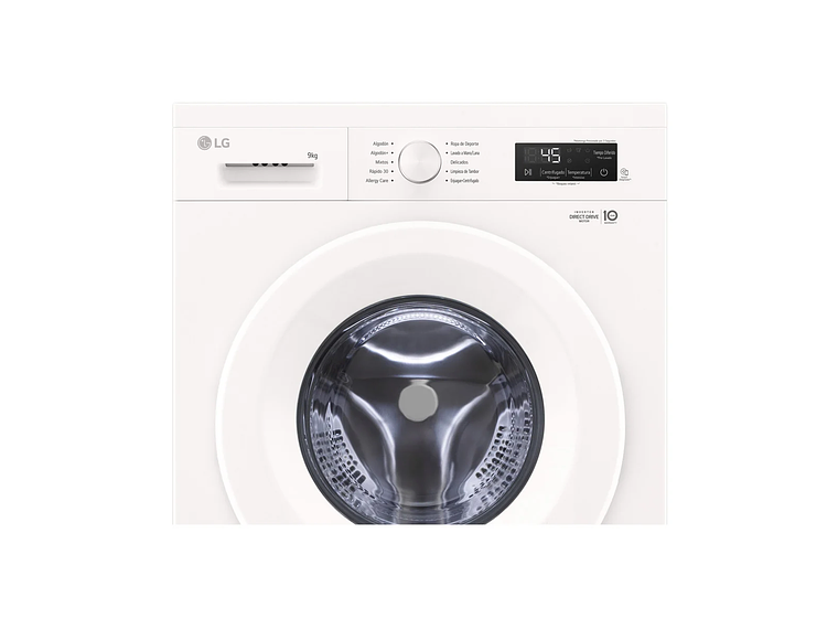 LAVADORA CARGA FRONTAL LG WM9GWVFS6 9KG BLANCO 3