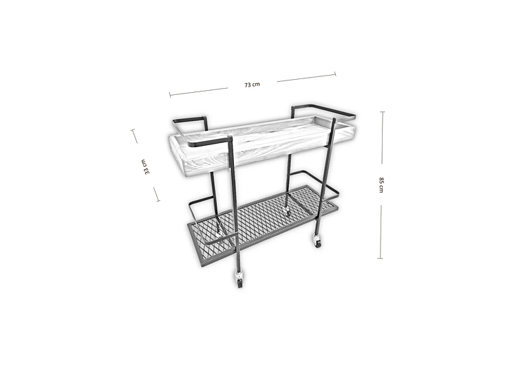 CARRO BAR ILOFT MÉRIDA ROBLE ESTILO INDUSTRIAL 73X33X85 ACERO 1