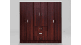 CLOSET CIC MAIPO 6 PUERTAS / 3 CAJONES 180 CM WENGUE