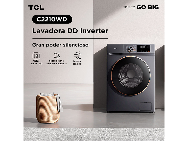 LAVADORA SECADORA FRONTAL TCL 10KG/7KG C2210WD DD INVERTER 7