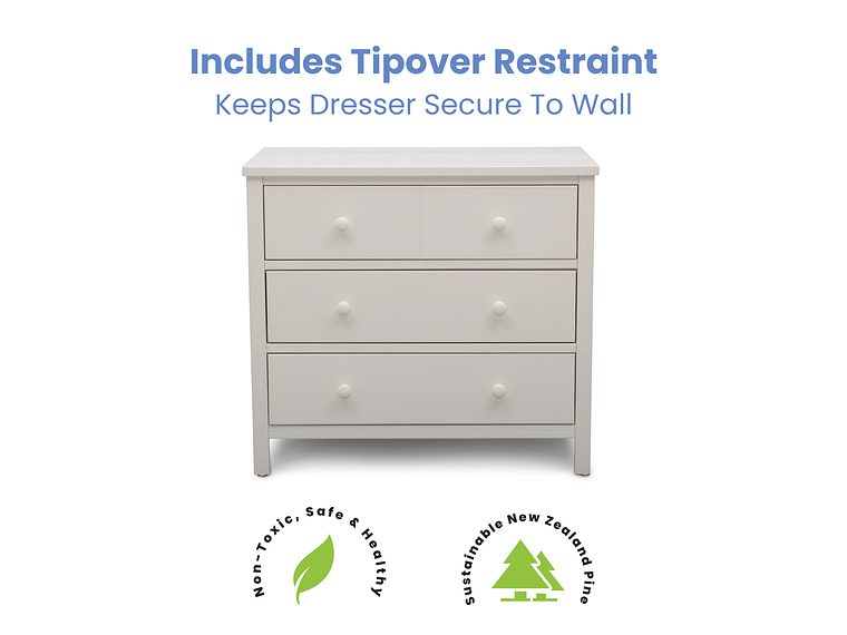 CÓMODA 3 CAJONES MIDDLETON BLANCA DELTA CHILDREN 4