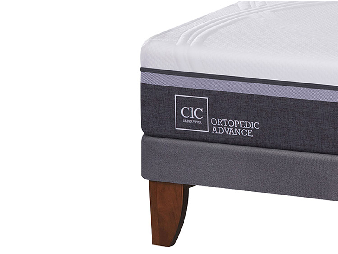 JUEGO DE DORMITORIO CIC CAMA EUROPEA ORTOPEDIC ADVANCE KING + RESPALDO + VELADORES 3