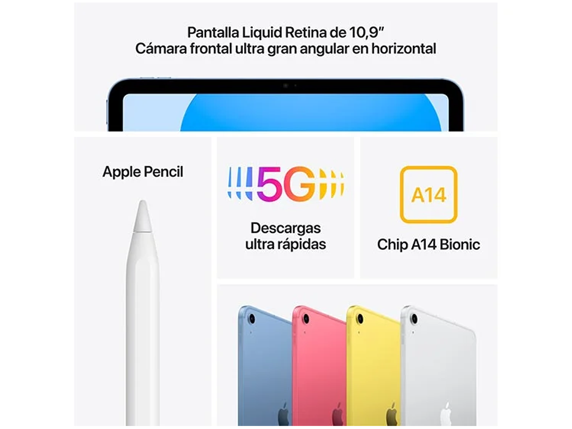 APPLE IPAD CELLULAR SILVER 10.9” 64GB 6