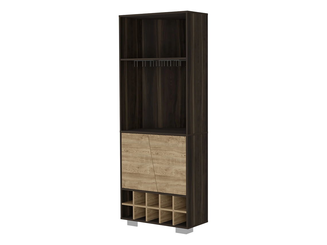 BAR FMFURNITURE ESQUINERO 10 BOTELLEROS FM 006C OSCURO CAFE 1